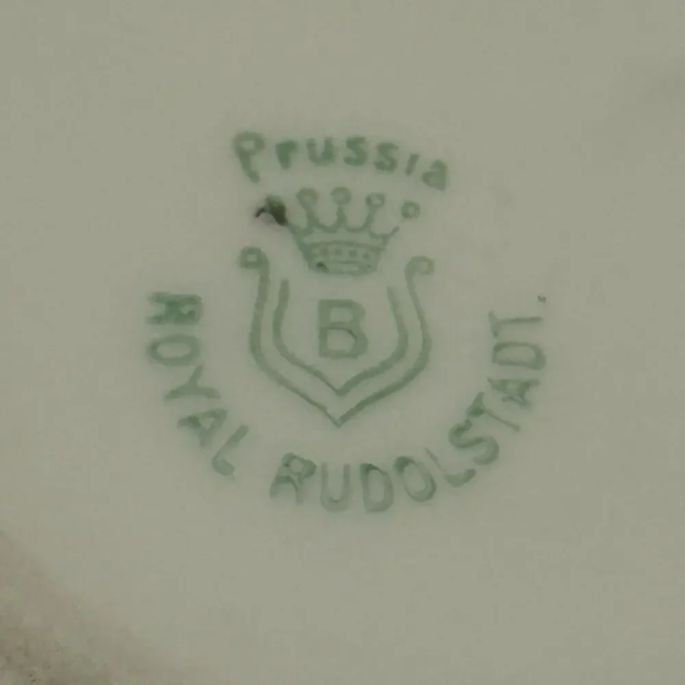 Royal Rudolstadt Hair Receiver and Trinket Box Hand Painted Prussia Vanity READ